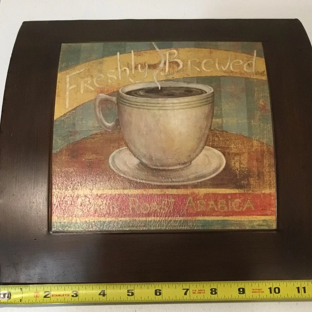 Retro Coffee Theme Metal Art Wall Decor Quality Prints Set Of Two 12
